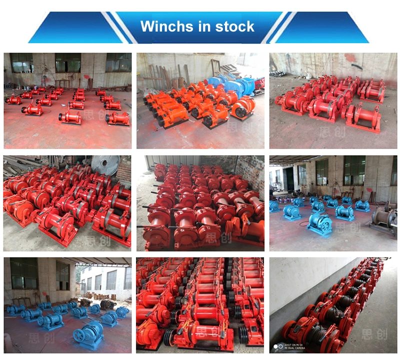 China Manufacturer Diesel Engine Electric Windlass Winches 2t Standard Speed Electric Winch for Mining